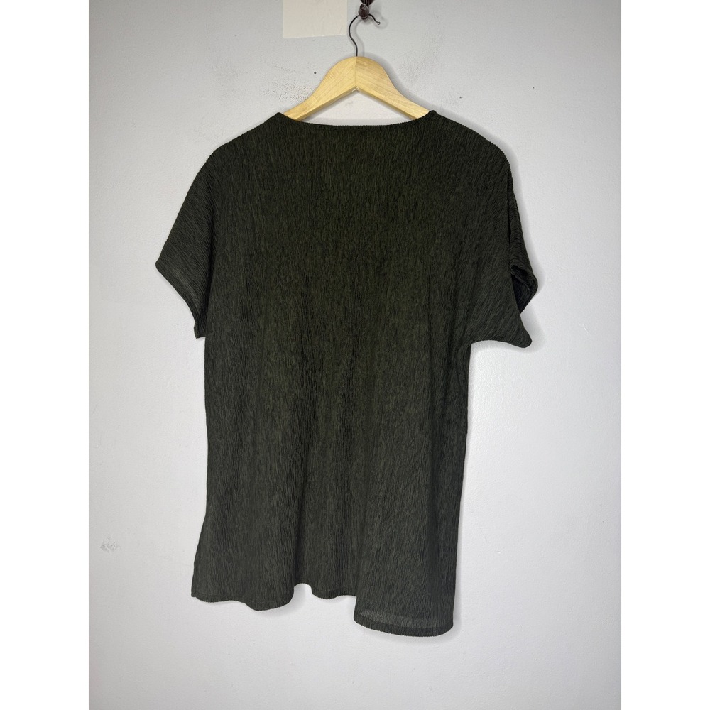 Eileen Fisher green Crinkle Textured Tunic Top and Wide Leg Pant set xs/s - Picture 3 of 9